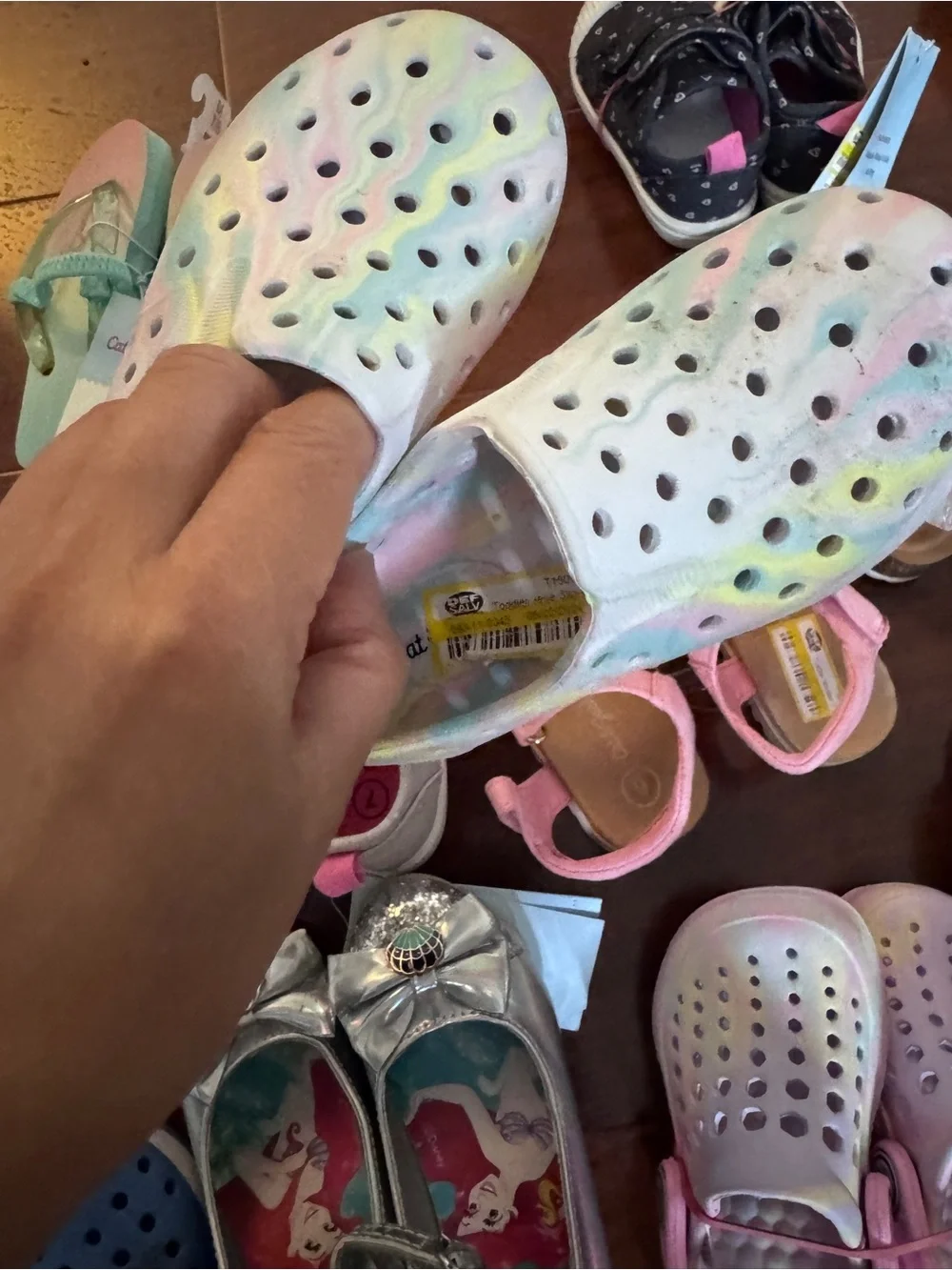 Cat & Jack Kids Pink, Blue, Mint & Silver Multi-Pack Sandal & Clog Lot - Picture 10 of 11